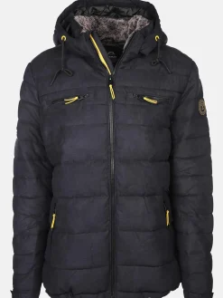 Herren Jim Spencer Herren Velour Steppjacke mit Kapuze