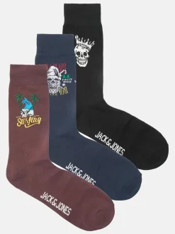 Herren Jack Jones Jack & Jones JACHERON SKULL SOCKS Socken mit Motiv