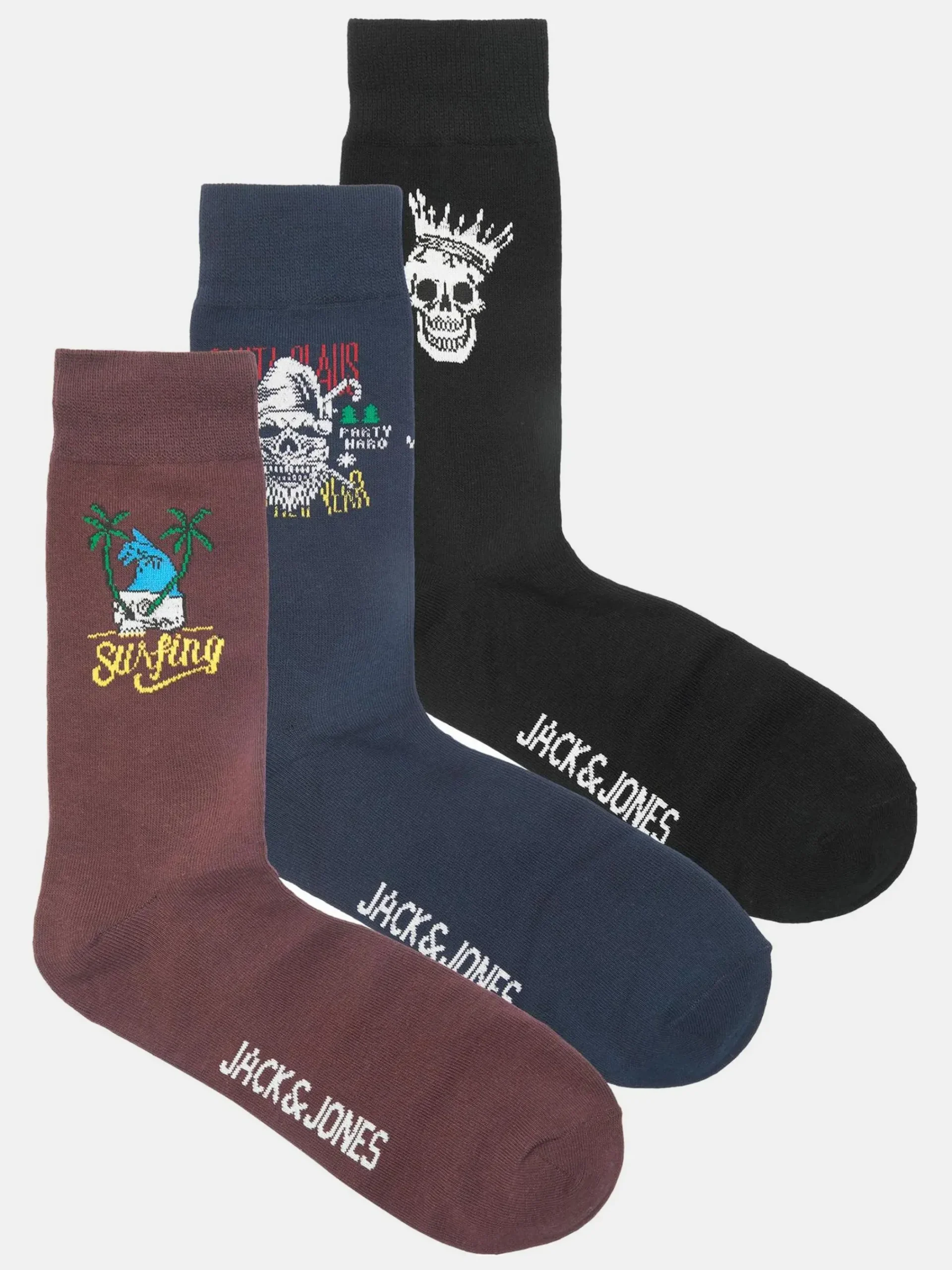 Herren Jack Jones Jack & Jones JACHERON SKULL SOCKS Socken mit Motiv