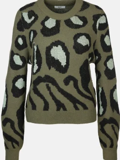 Damen Jacqueline Jacquline JDYLORRAINE ANIMAL L/ Pullover mit abstraktem Leoprint