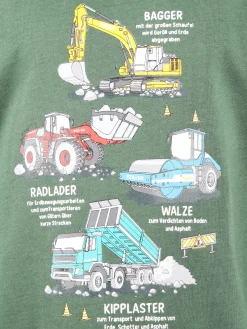 Kinder One Way Jungen Langarmshirt mit Baustellen-Print