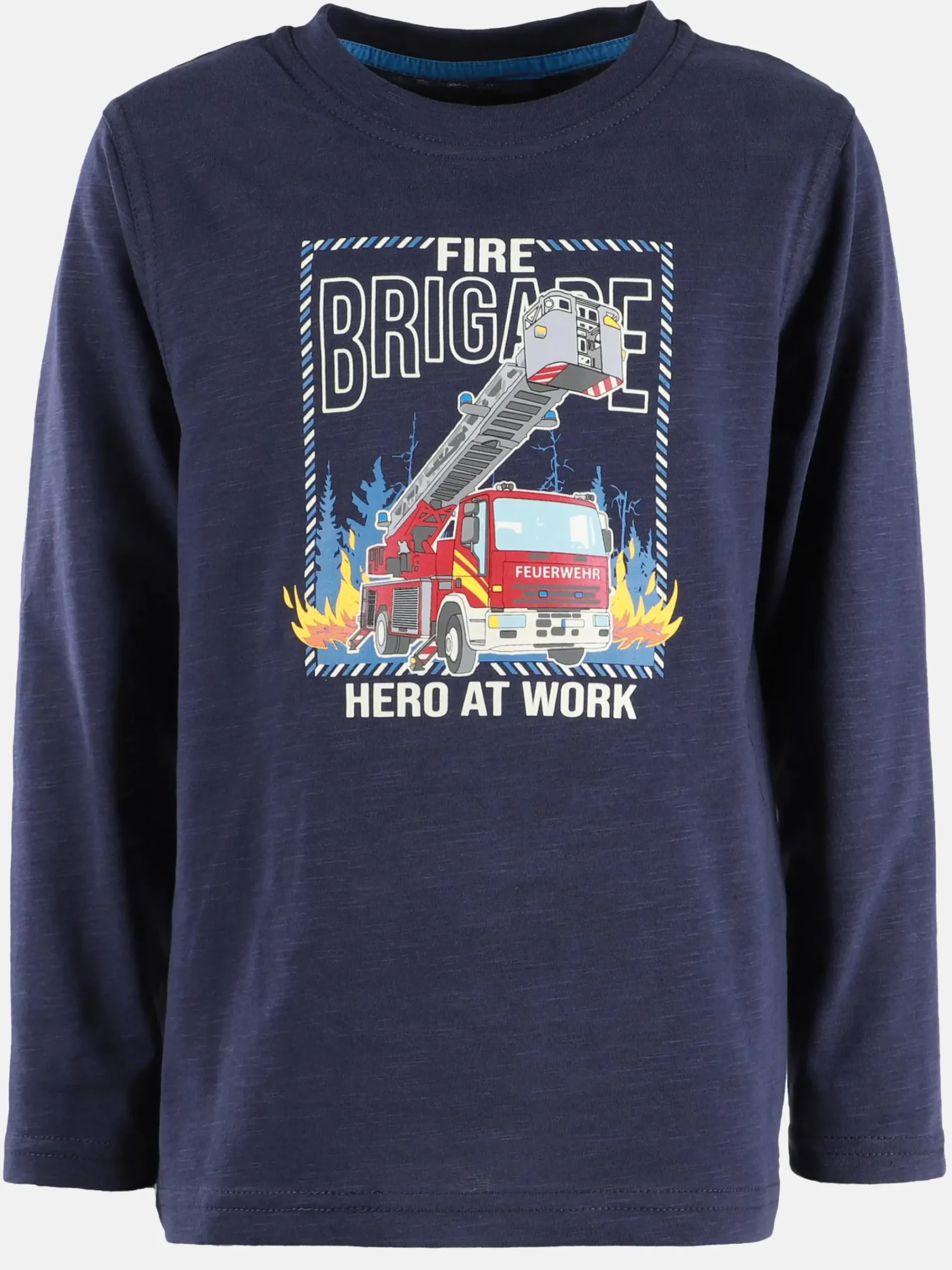 Kinder One Way Jungen Langarmshirt mit Feuerwehrprint