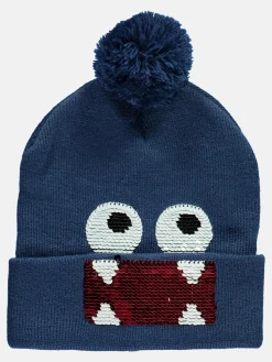 Kinder Stop + Go Jungen Mütze mit Paillettenmotiv