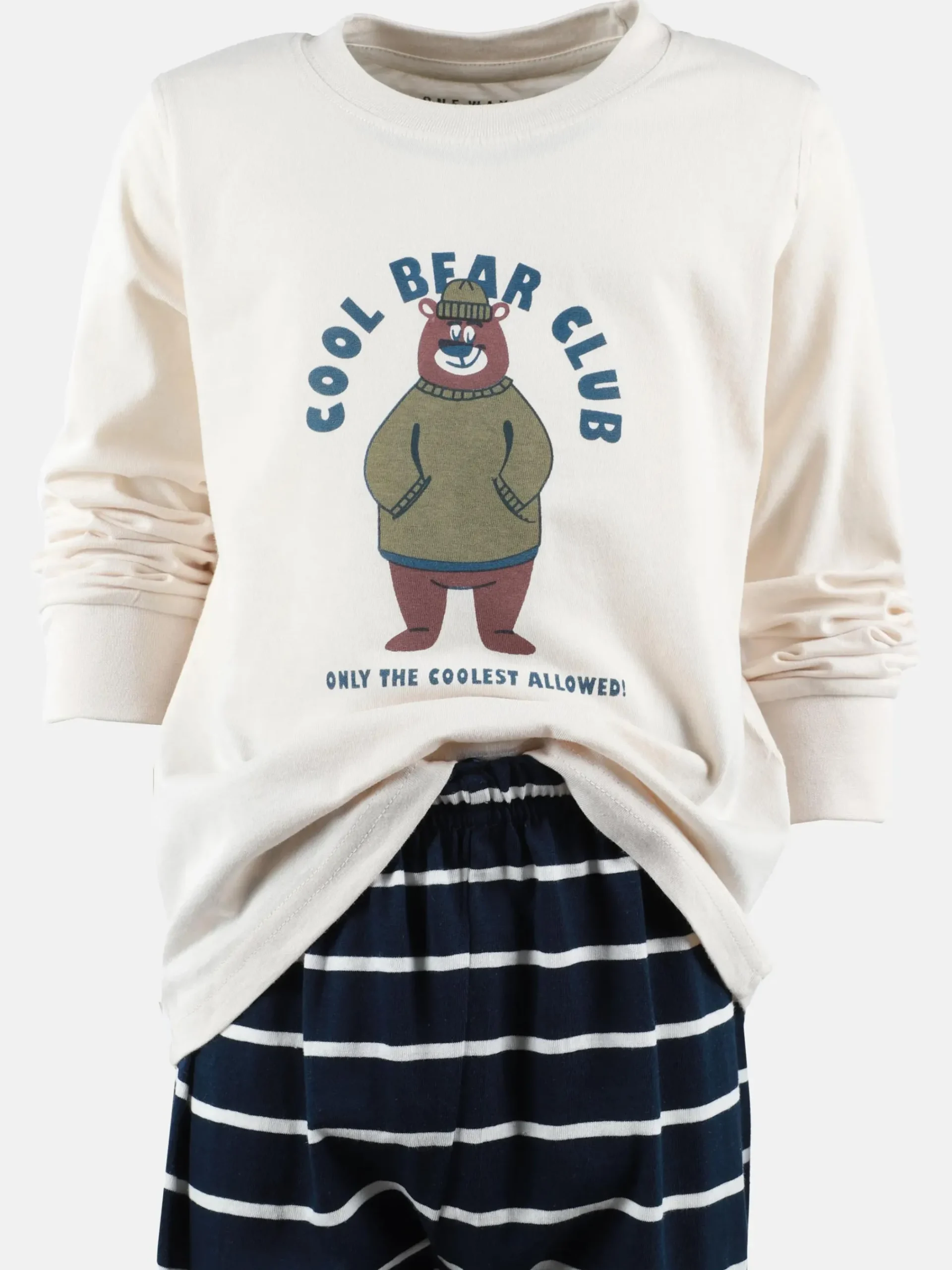 Kinder One Way Jungen Schlafanzug mit Bärendruck