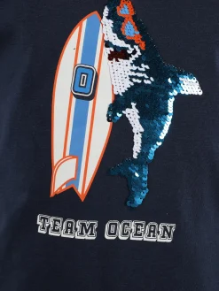 Kinder Stop + Go Jungen Shirt mit Wendepailletten-Motiv