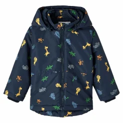 Kinder name it Jungen Steppjacke mit abnehmbarer Kapuze Zootiere