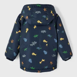 Kinder name it Jungen Steppjacke mit abnehmbarer Kapuze Zootiere