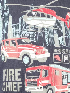 Kinder One Way Jungen Sweatshirt mit Feuerwehrprint