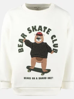 Kinder One Way Jungen Sweatshirt mit lustigem Skaterbärmotiv