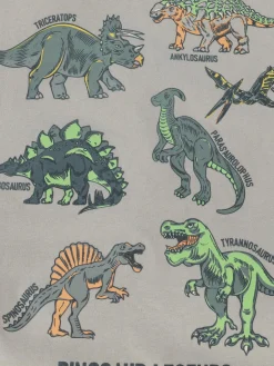 Kinder Bubble Gum Jungen T-Shirt mit Dinomotiven, die im Dunkeln leuchten