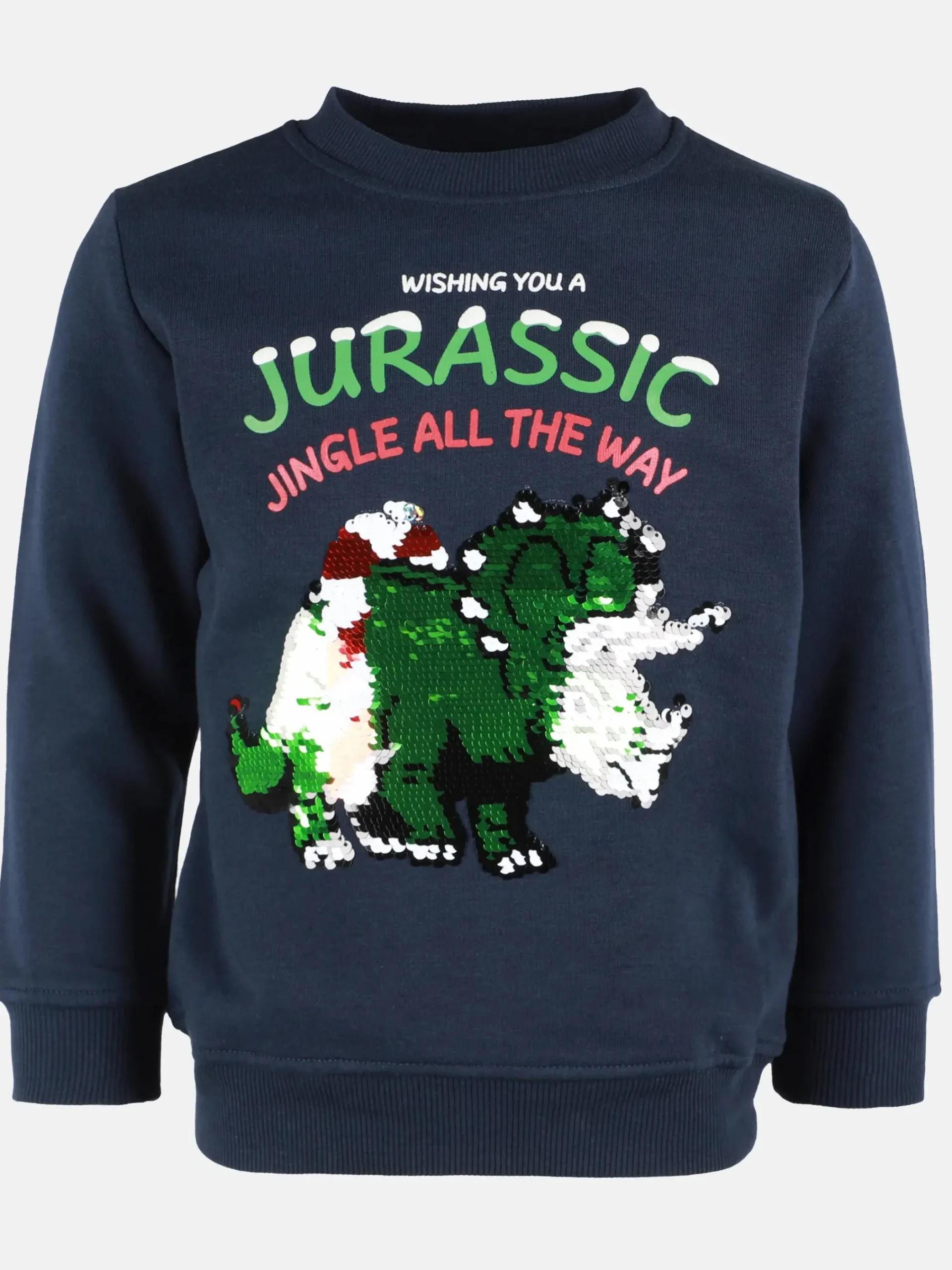 Kinder Stop + Go Jungen Weihnachts-Sweatshirt mit Pailletten und Printmotiv