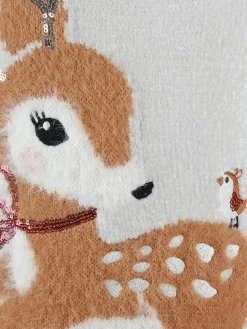 Kinder One Way Mädchen Chenille Pullover mit Paillettenmotiv