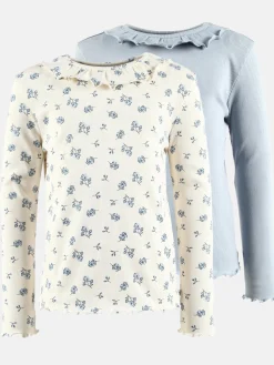 Kinder One Way Mädchen 2er Pack Longsleeves in Rippoptik