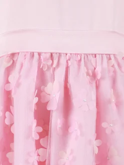 Kinder Bubble Gum Mädchen Kleid im romantischen Look mit Mesh und Blumen