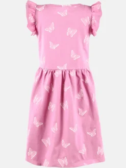 Kinder Bubble Gum Mädchen Kleid mit Flügelärmelchen und Alloverprint