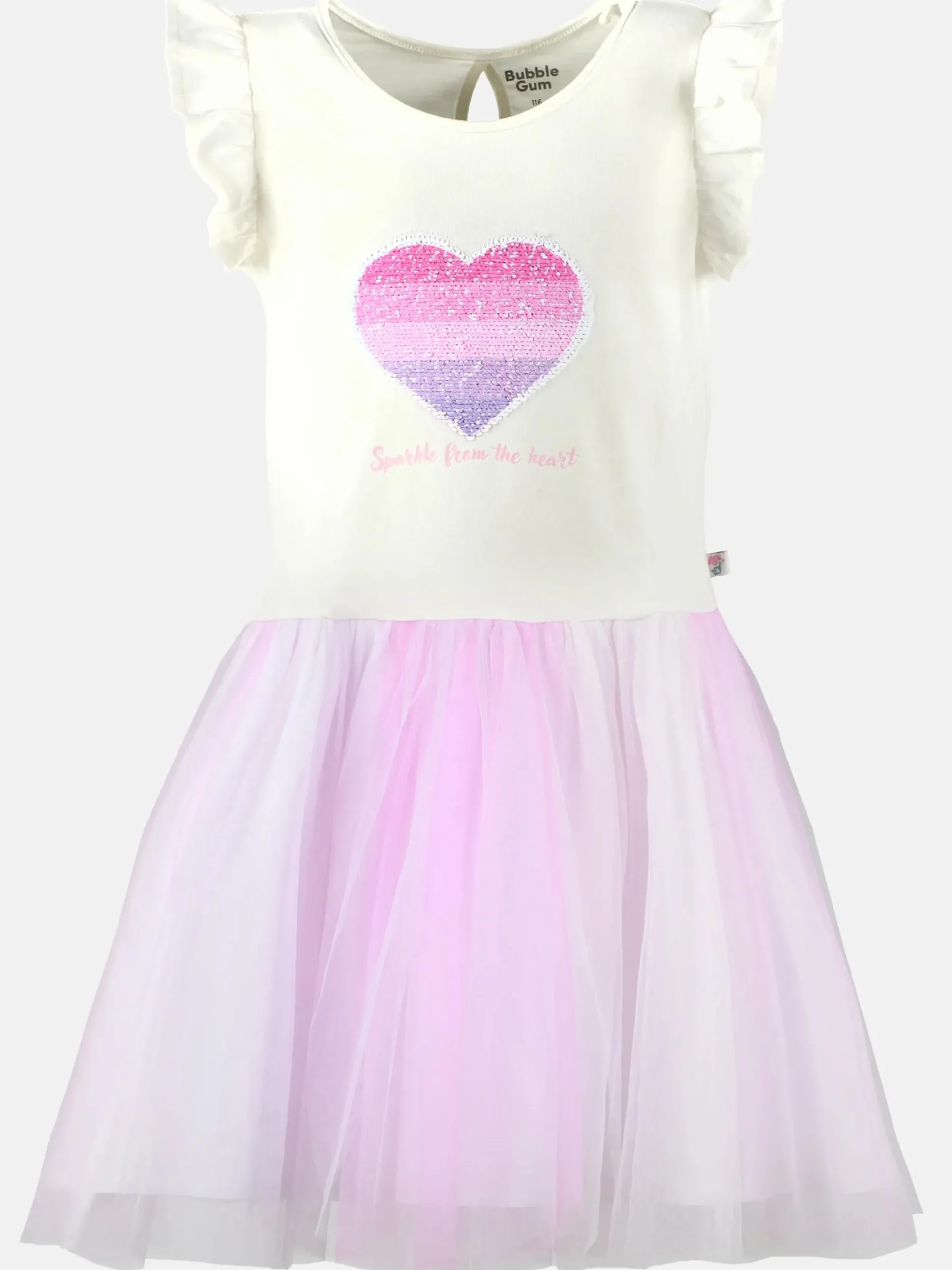 Kinder Bubble Gum Mädchen Kleid mit Paillettenherz und Tüllrock