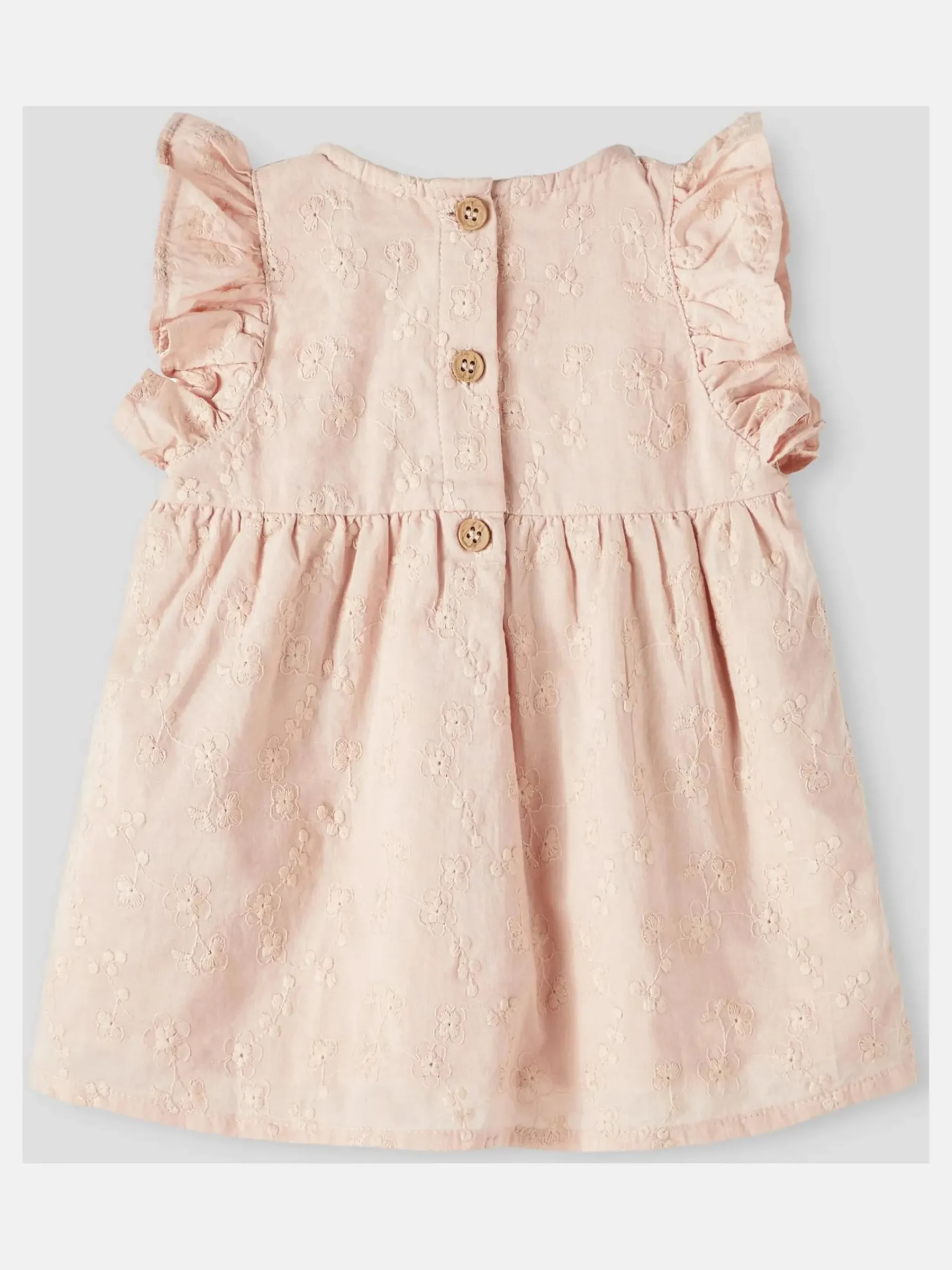 Kinder name it Mädchen Kleid mit Stickerei und Flügelärmelchen