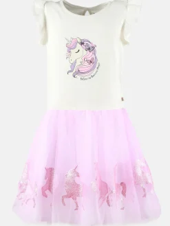 Kinder Bubble Gum Mädchen Kleid mit Tüllüberrock und Einhornprint