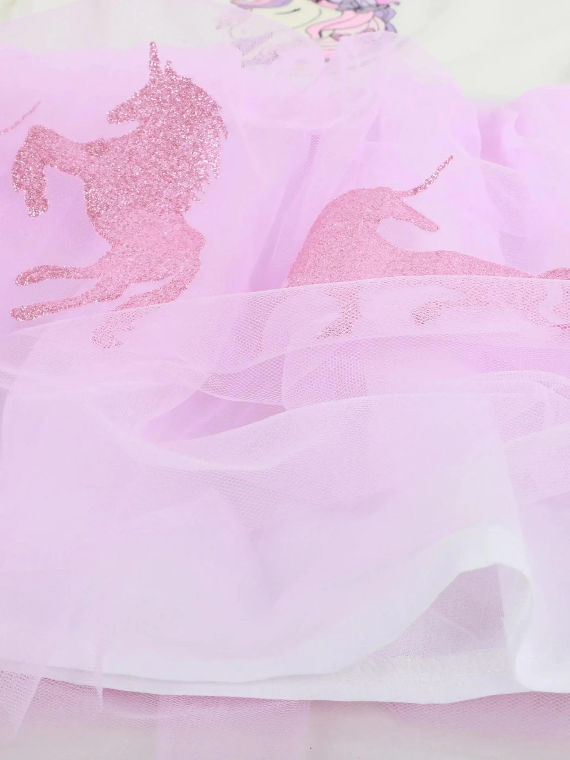 Kinder Bubble Gum Mädchen Kleid mit Tüllüberrock und Einhornprint