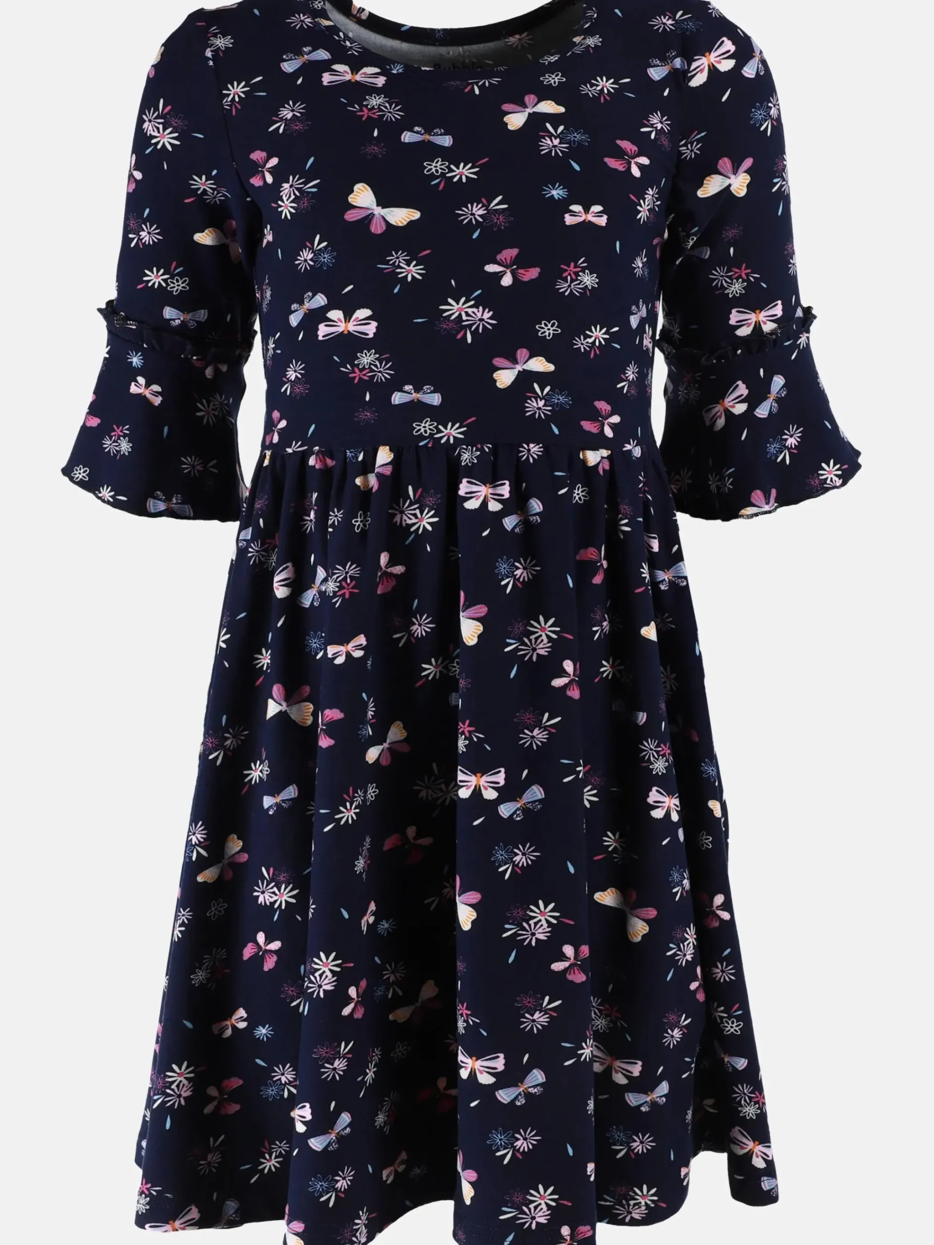 Kinder Bubble Gum Mädchen Kleid mit Volants im Minimalprint