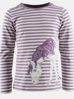 Kinder One Way Mädchen Langarmshirt mit Pailletten und Einhorn-Appliaktion
