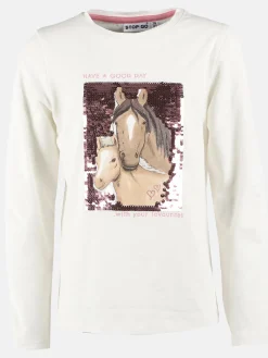 Kinder Stop + Go Mädchen Langarmshirt mit Wendepailletten-Motiv