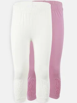 Kinder Bubble Gum Mädchen Leggings im 2er Pack mit Schmetterlingseinsatz