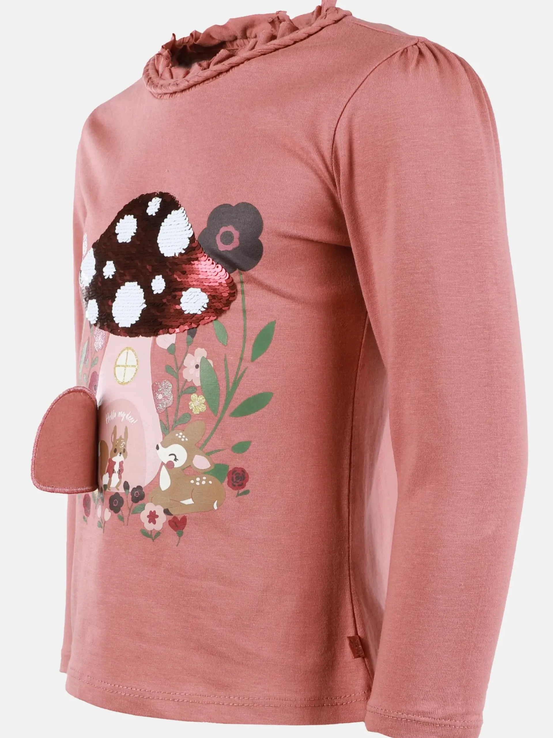 Kinder One Way Mädchen Longsleeve mit aufwendigem Print und Pailletten