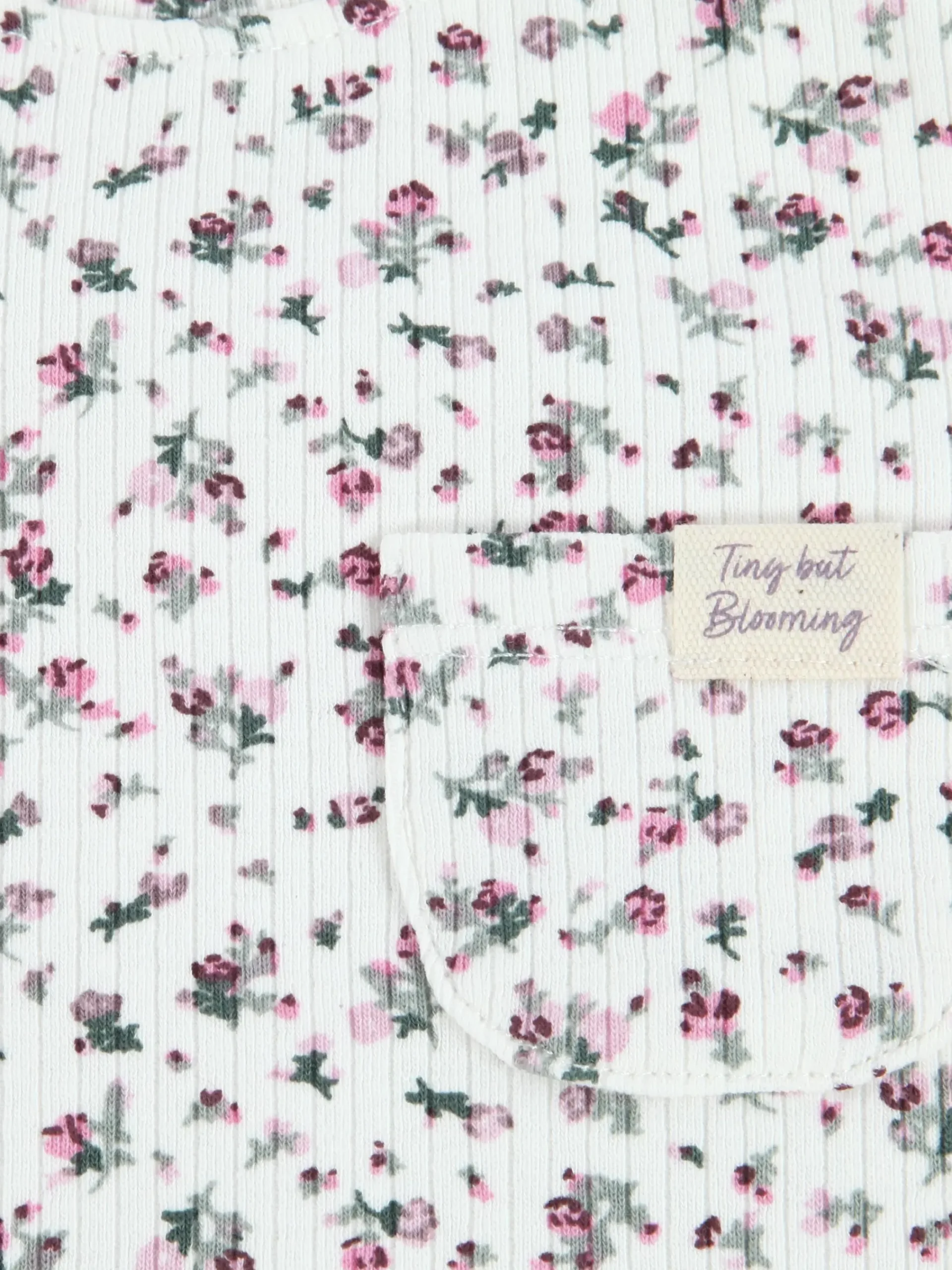 Kinder Bubble Gum Mädchen Rippshirt mit Blümchenprint