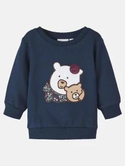 Kinder name it Mädchen Sweatshirt mit Bärenstickerei