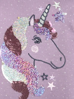 Kinder One Way Mädchen Sweatshirt mit Einhorn Pailletten-Applikation