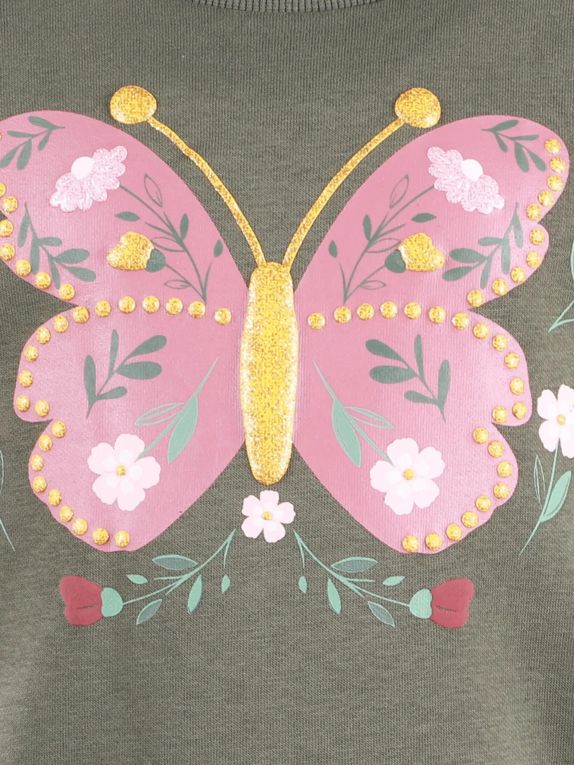 Kinder One Way Mädchen Sweatshirt mit Schmetterlingsprint