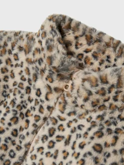 Kinder name it Mädchen Teddyjacke mit Leoprint