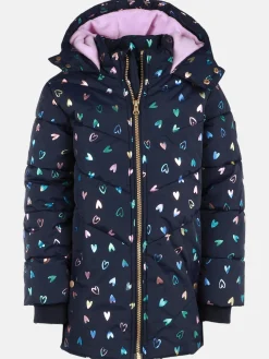 Kinder One Way Mädchen Winterjacke mit Herzchenmotiven