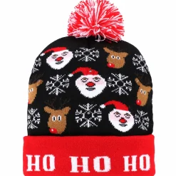 Kinder Stop + Go Mütze im weihnachtlichen Stil mit Bommel