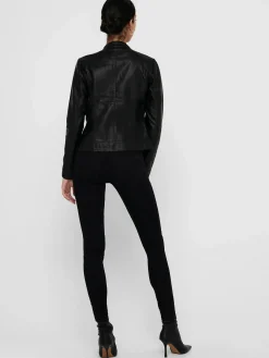 Damen Only BANDIT PU BIKER NOOS Lederimitatjacke