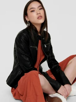 Damen Only BANDIT PU BIKER NOOS Lederimitatjacke