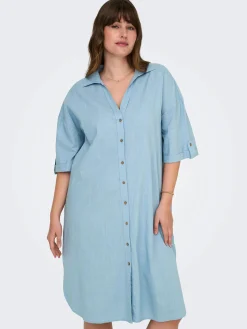 Damen Only Carmakoma CARCOCO SS BLK SHIRT Blusenkleid