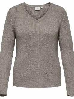 Damen Only Carmakoma CARGEENA L/S V-NECK Strickpullover