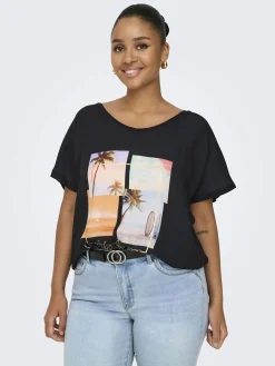 Damen Only Carmakoma CARKETTY LIFE SS V-NE Shirt