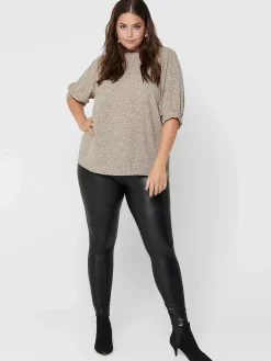 Damen Only Carmakoma CARROOL COATED LEGGIN Kunstlederleggings