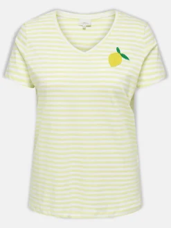 Damen Only Carmakoma CARTIRA LIFE SS V-NECK Shirt