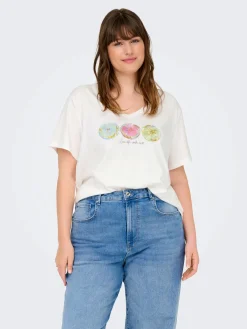 Damen Only Carmakoma CARTIRA LIFE SS V-NECK Shirt