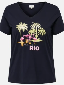 Damen Only Carmakoma CARTIRA LIFE SS V-NECK Shirt