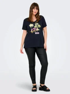 Damen Only Carmakoma CARTIRA LIFE SS V-NECK Shirt