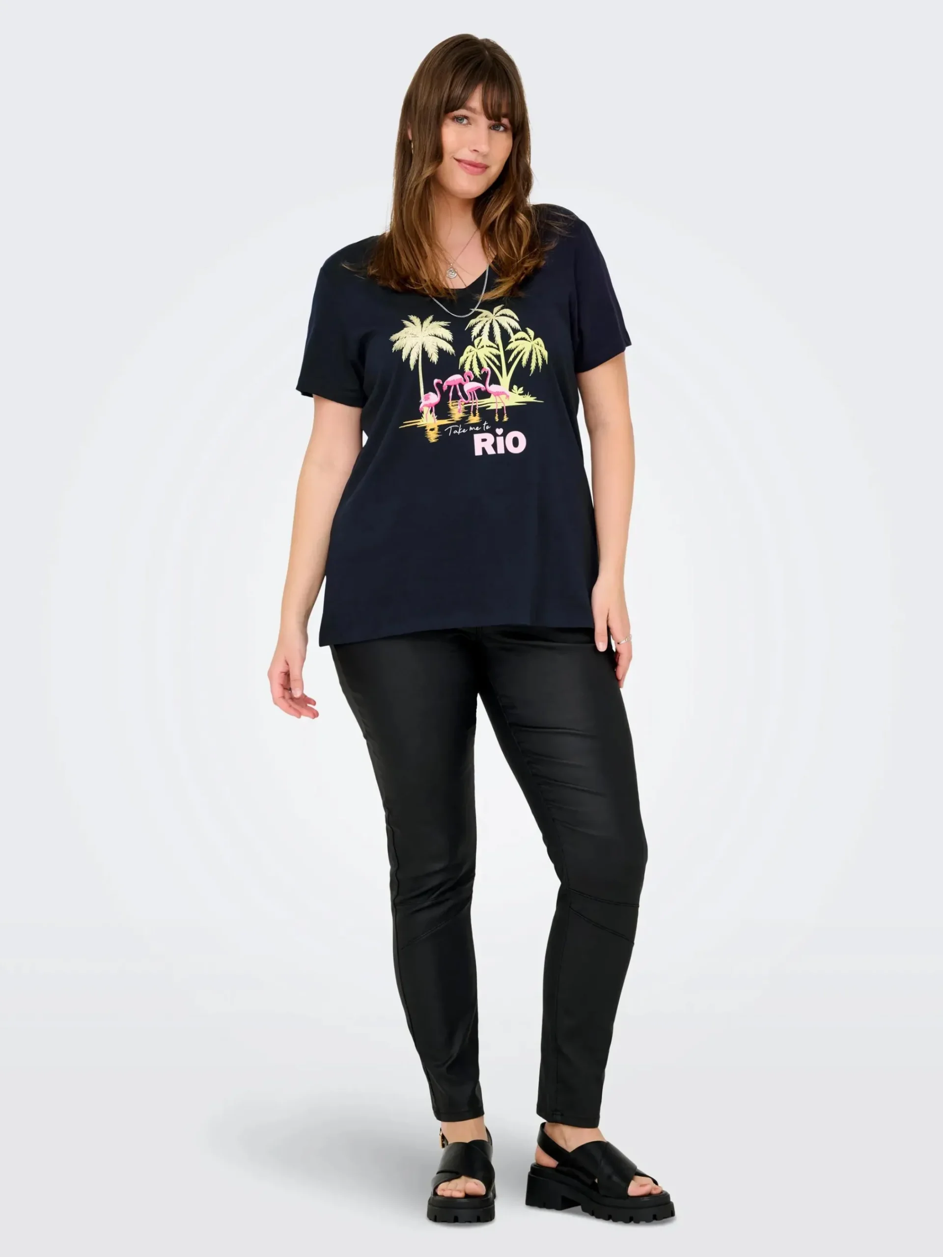 Damen Only Carmakoma CARTIRA LIFE SS V-NECK Shirt