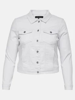 Damen Only Carmakoma CARWESPA LS JACKET WH Jeansjacke