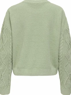 Damen Only ONLELLY LIFE LS CABLE Strickpullover