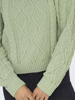 Damen Only ONLELLY LIFE LS CABLE Strickpullover