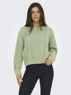 Damen Only ONLELLY LIFE LS CABLE Strickpullover